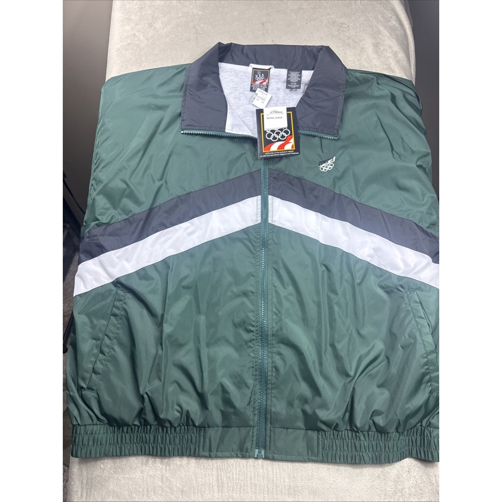 NWT Vintage‎ USA Olympics JC Penney Windbreaker Men XLarge Rare Green/White 90's
